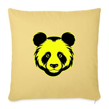 Panda Head Portrait Icon - Sofa pillowcase 17,3'' x 17,3'' (45 x 45 cm) - washed yellow - Front