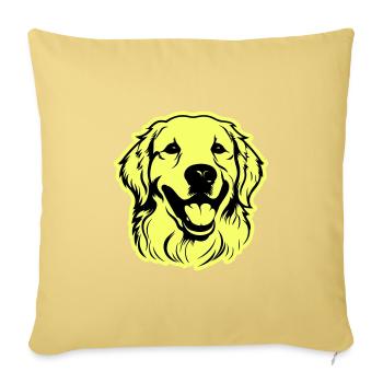 Golden Retriever Dog Head - Sofa pillowcase 17,3'' x 17,3'' (45 x 45 cm) - washed yellow - Front