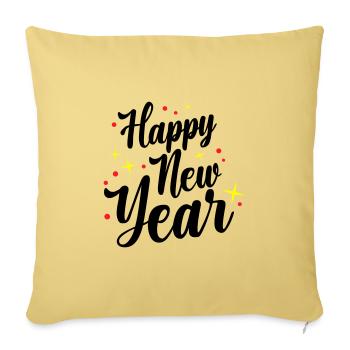 Happy New Year New Year's Eve - Sofa pillowcase 17,3'' x 17,3'' (45 x 45 cm) - washed yellow - Front