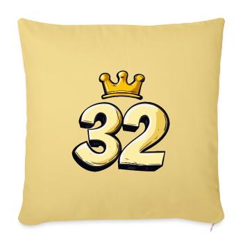 32 Number Krone - Sofa pillowcase 17,3'' x 17,3'' (45 x 45 cm) - washed yellow - Front