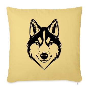 Husky Dog Head - Sofa pillowcase 17,3'' x 17,3'' (45 x 45 cm) - washed yellow - Front