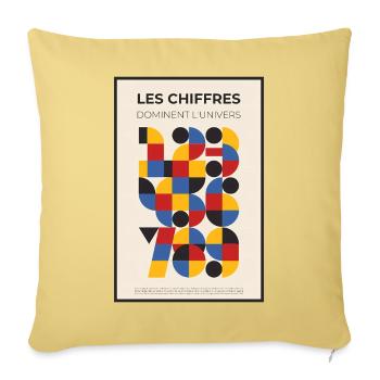 Les Chiffres Dominent l'Univers - Housse de coussin décorative 45 x 45 cm - jaune délavé - Devant