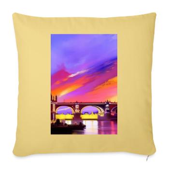 Bridges in London - Sofa pillowcase 17,3'' x 17,3'' (45 x 45 cm) - washed yellow - Front