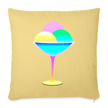 sweet colorful cream sundae - summery treat - Sofa pillowcase 17,3'' x 17,3'' (45 x 45 cm) - washed yellow - Front