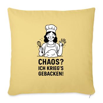 Kochkunst Illustration mit Chefkoch - Sofakissenbezug 45 x 45 cm - Hellgelb - Vorne