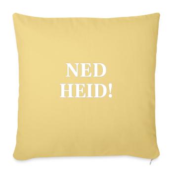 NED HEID ! Dire sur noir - Housse de coussin décorative 45 x 45 cm - jaune délavé - Devant