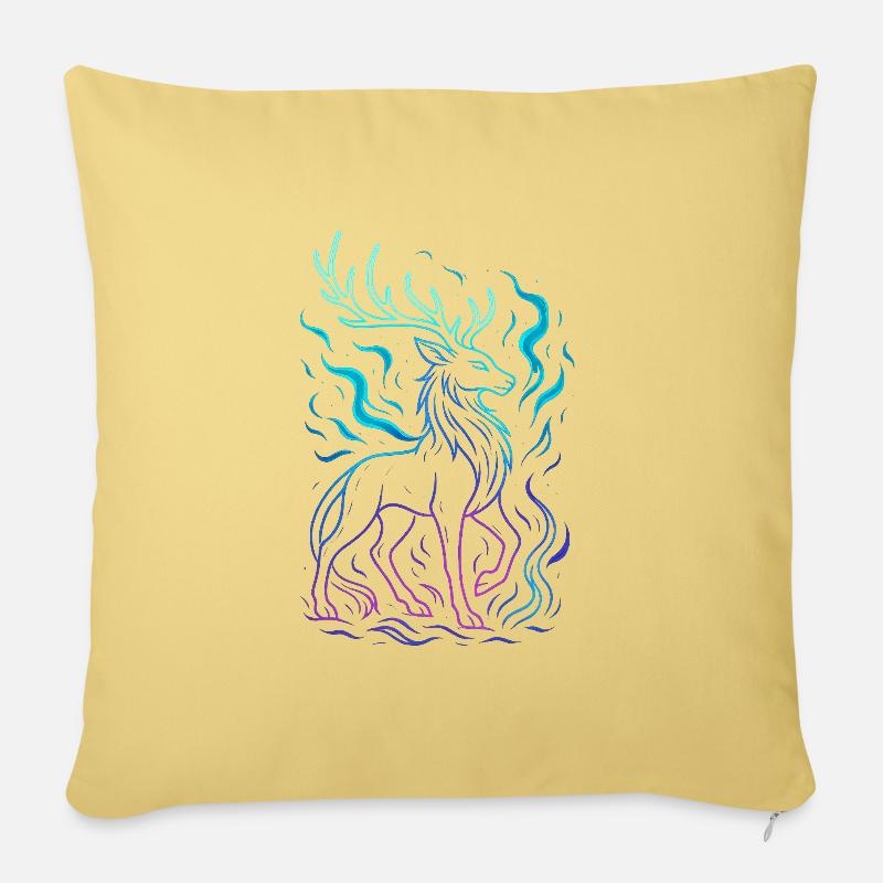 La ligne du dragon néon en dégradé - Housse de coussin décorative 45 x 45 cm - jaune délavé