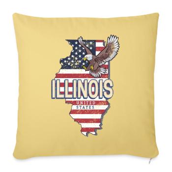 Souvenir vintage Illinois, États-Unis, États-Unis - Housse de coussin décorative 45 x 45 cm - jaune délavé - Devant