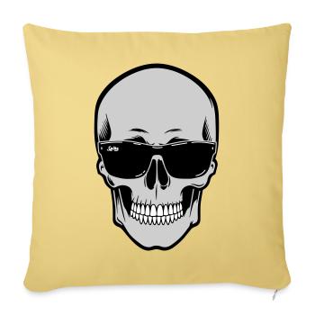 Skull with Sunglasses Graphic - Sofa pillowcase 17,3'' x 17,3'' (45 x 45 cm) - washed yellow - Front