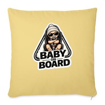 Baby on Board Sticker  - Sofakissenbezug 45 x 45 cm - Hellgelb - Vorne