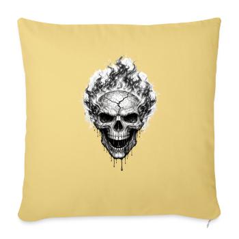 Burning Skull Gothic Horror-Grafik - Sofakissenbezug 45 x 45 cm - Hellgelb - Vorne