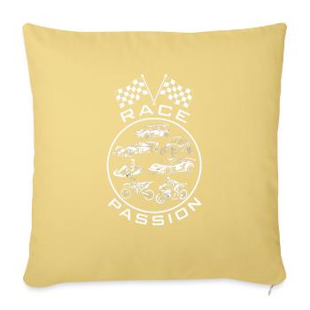Course Véhicules et Vitesse Race Passion - Housse de coussin décorative 45 x 45 cm - jaune délavé - Devant