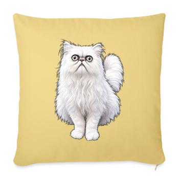 Weird looking Cat - Sofa pillowcase 17,3'' x 17,3'' (45 x 45 cm) - washed yellow - Front