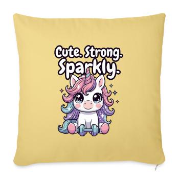 Unicorn Fitness Sparkle - Sofa pillowcase 17,3'' x 17,3'' (45 x 45 cm) - washed yellow - Front