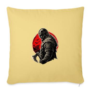 Seigneur de guerre viking à Red Horizon - Housse de coussin décorative 45 x 45 cm - jaune délavé - Devant