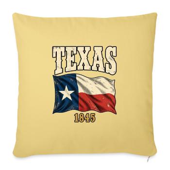 Texas 1845 Vintage Flagge - Sofakissenbezug 45 x 45 cm - Hellgelb - Vorne