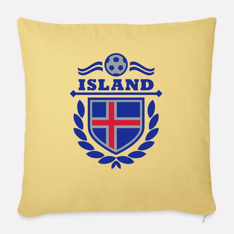 Island Wappen - Sofakissenbezug 45 x 45 cm - Hellgelb