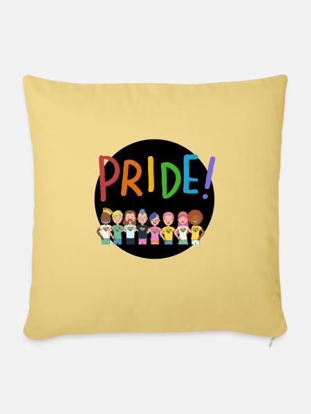 Gay Pride Monat - Sofakissenbezug 45 x 45 cm - Hellgelb