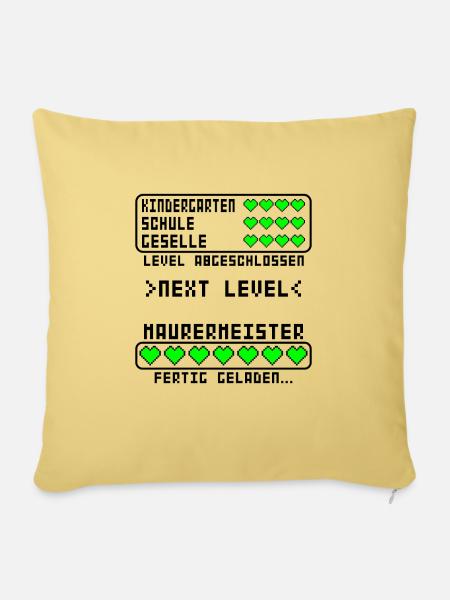 Maurermeister Maurer Meisterprüfung bestanden - Sofakissenbezug 45 x 45 cm - Hellgelb