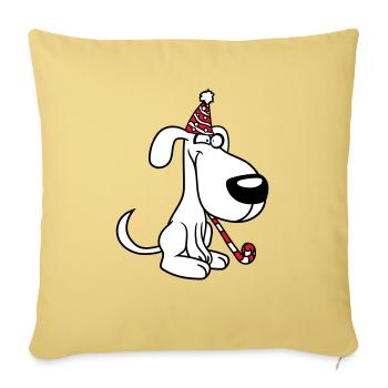 Dog Birthday New Year's Eve Party Hat Celebrate Toad - Sofa pillowcase 17,3'' x 17,3'' (45 x 45 cm) - washed yellow - Front