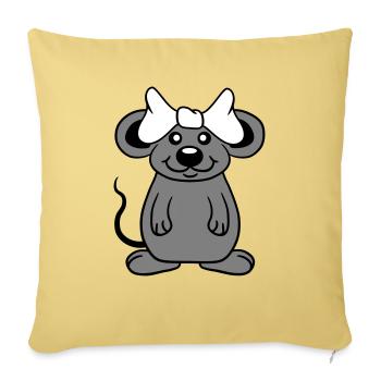 Mouse Woman Pretty Bow Girl Little Rat Cute - Sofa pillowcase 17,3'' x 17,3'' (45 x 45 cm) - washed yellow - Front