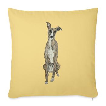 Greyhound Greyhound Dog Love Dog Sport Doglove - Sofa pillowcase 17,3'' x 17,3'' (45 x 45 cm) - washed yellow - Front