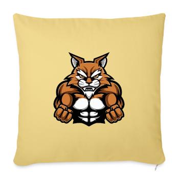 Cat Muscles Workout - Sofa pillowcase 17,3'' x 17,3'' (45 x 45 cm) - washed yellow - Front