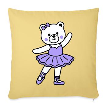 Bear ballet - Sofa pillowcase 17,3'' x 17,3'' (45 x 45 cm) - washed yellow - Front