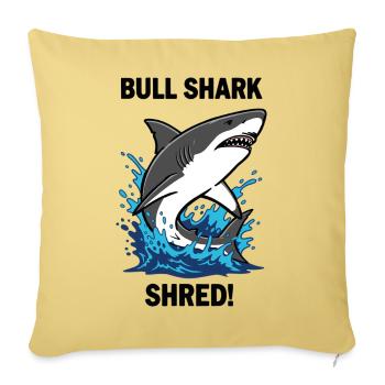Bulldog Shark Shred Shark Sea Bull - Sofa pillowcase 17,3'' x 17,3'' (45 x 45 cm) - washed yellow - Front