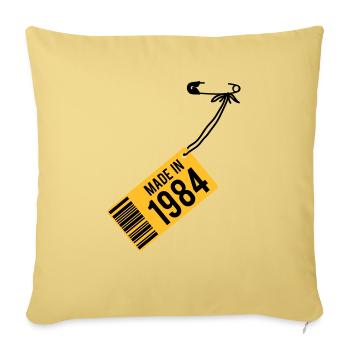 Birthday T-Shirt 1984 - Sofa pillowcase 17,3'' x 17,3'' (45 x 45 cm) - washed yellow - Front