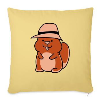 Hamster Funny - Sofa pillowcase 17,3'' x 17,3'' (45 x 45 cm) - washed yellow - Front