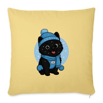 Cuddly Dog Winter Magic - Sofa pillowcase 17,3'' x 17,3'' (45 x 45 cm) - washed yellow - Front