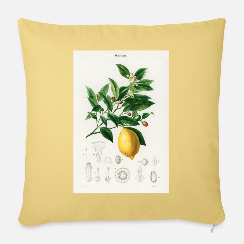 citron - Housse de coussin décorative 45 x 45 cm - jaune délavé