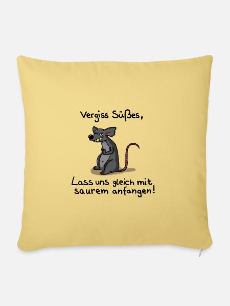 Ratte Spruch - Sofakissenbezug 45 x 45 cm - Hellgelb