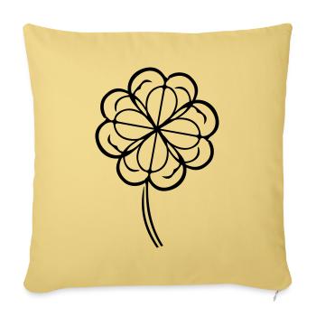 Clover Symbol - Sofa pillowcase 17,3'' x 17,3'' (45 x 45 cm) - washed yellow - Front