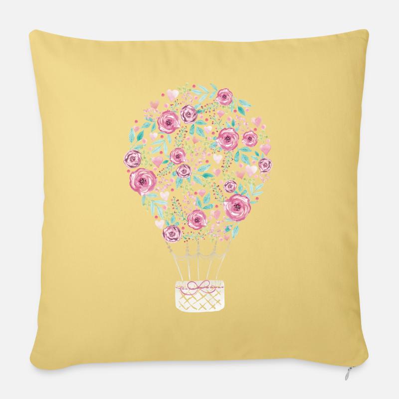 Blumen Ballon - Sofakissenbezug 45 x 45 cm - Hellgelb