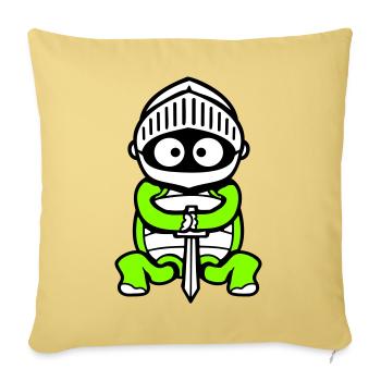 Turtle Knight Épée Fighter Armure Casque - Housse de coussin décorative 45 x 45 cm - jaune délavé - Devant