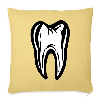 Icône de la dent dentiste - Housse de coussin décorative 45 x 45 cm - jaune délavé - Devant