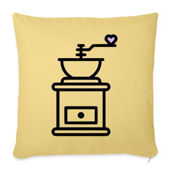 Coffee Love: Coffee Grinder with Heart Vector - Sofa pillowcase 17,3'' x 17,3'' (45 x 45 cm) - washed yellow - Front