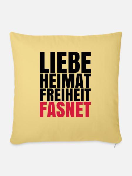LIEBE HEIMAT FASNET - Sofakissenbezug 45 x 45 cm - Hellgelb