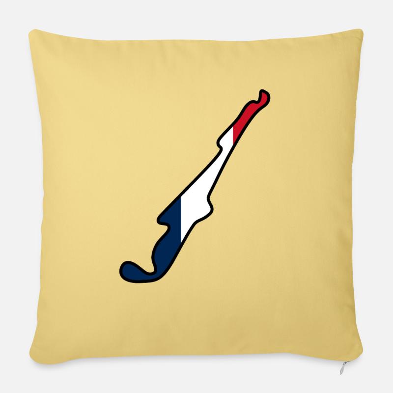 Frankreich Rennstrecke mit Flagge - Sofakissenbezug 45 x 45 cm - Hellgelb