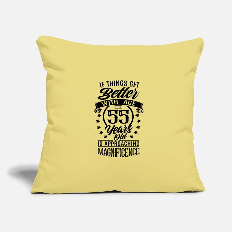 55 years - When things get better with age Sofa pillowcase 17,3'' x 17,3'' (45 x 45 cm)