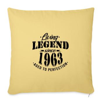 Living legend since 1963 Sayings - Sofa pillowcase 17,3'' x 17,3'' (45 x 45 cm) - washed yellow - Front