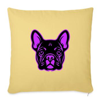 French Bulldog Dog Head - Sofa pillowcase 17,3'' x 17,3'' (45 x 45 cm) - washed yellow - Front
