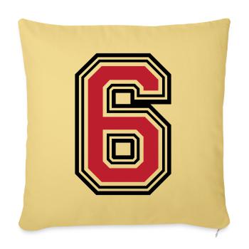 6 number symbol - Sofa pillowcase 17,3'' x 17,3'' (45 x 45 cm) - washed yellow - Front
