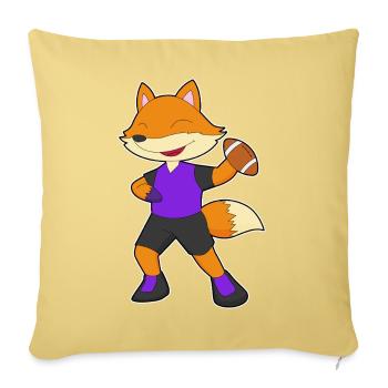 Fox American Football - Housse de coussin décorative 45 x 45 cm - jaune délavé - Devant