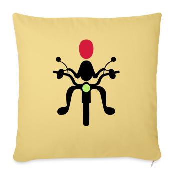 motorcyclist - Sofa pillowcase 17,3'' x 17,3'' (45 x 45 cm) - washed yellow - Front