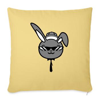 Lunettes de soleil lapin Cappy cravate Cool Hat Comic - Housse de coussin décorative 45 x 45 cm - jaune délavé - Devant