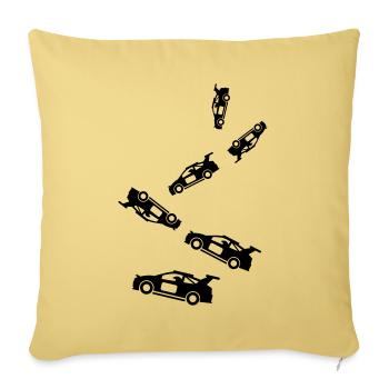 Coureur automobile - Housse de coussin décorative 45 x 45 cm - jaune délavé - Devant