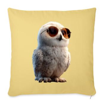 Schneeeule_1 - Housse de coussin décorative 45 x 45 cm - jaune délavé - Devant